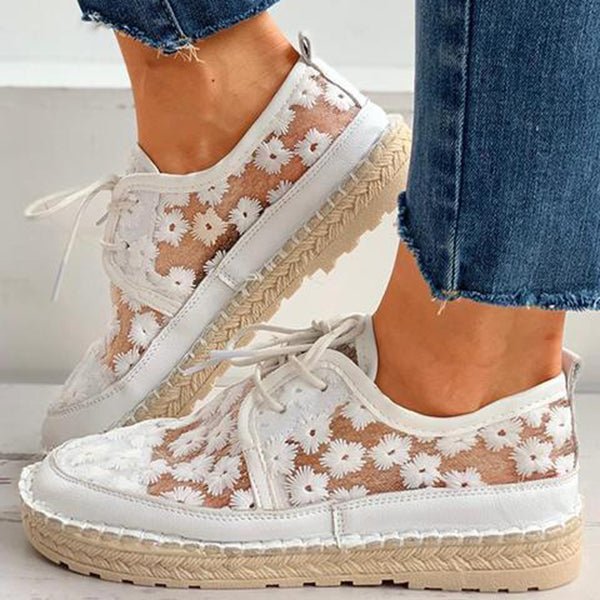 Ortopediska broderade sneakers för kvinnor