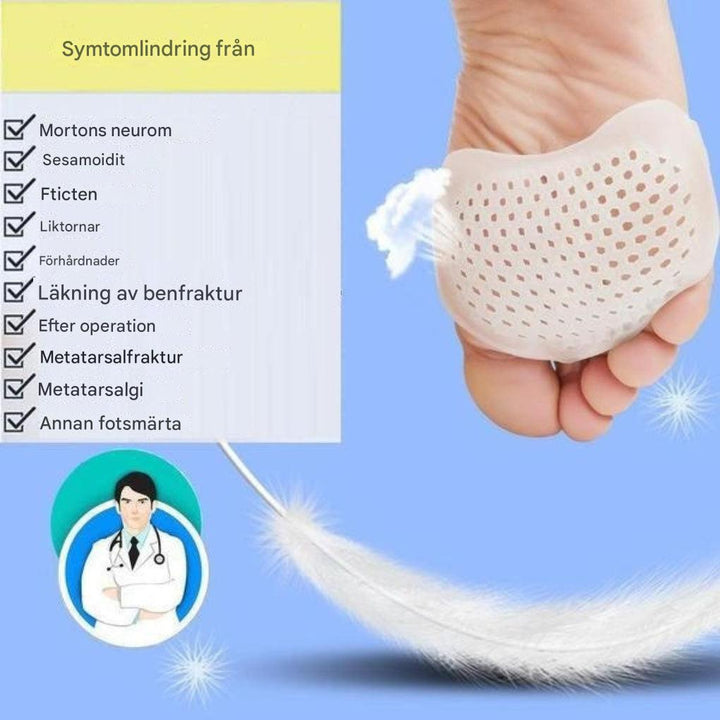 Andningsbara gel-metatarsalskydd i set om 2