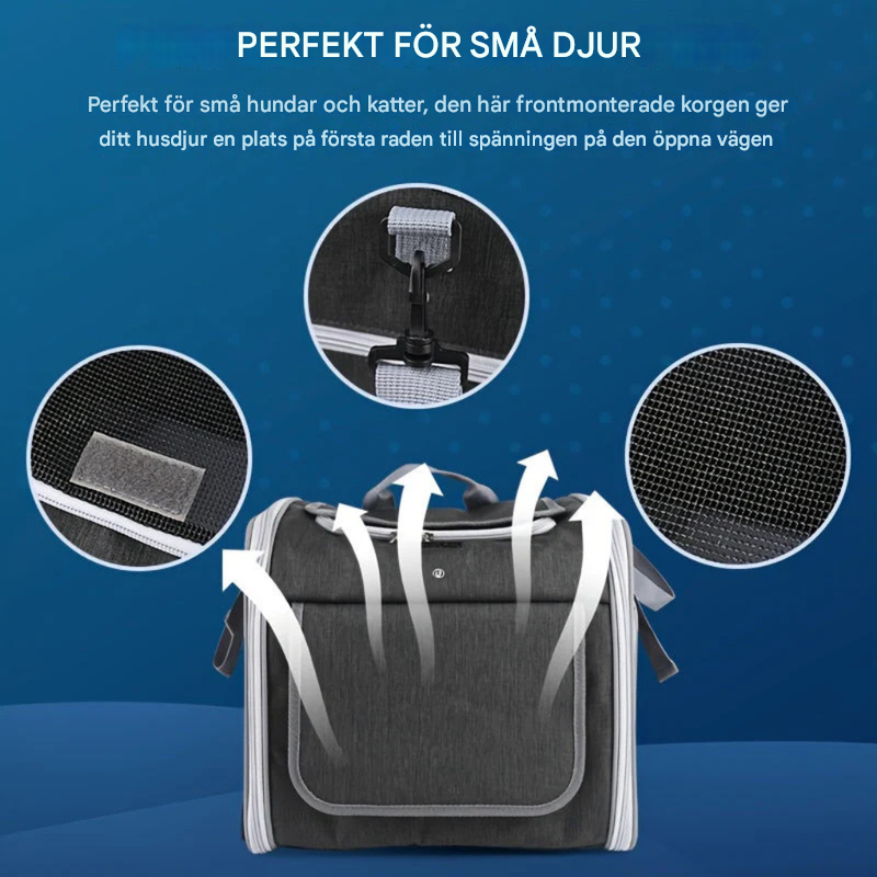 Expanderbar sykkelkurv for kjæledyr