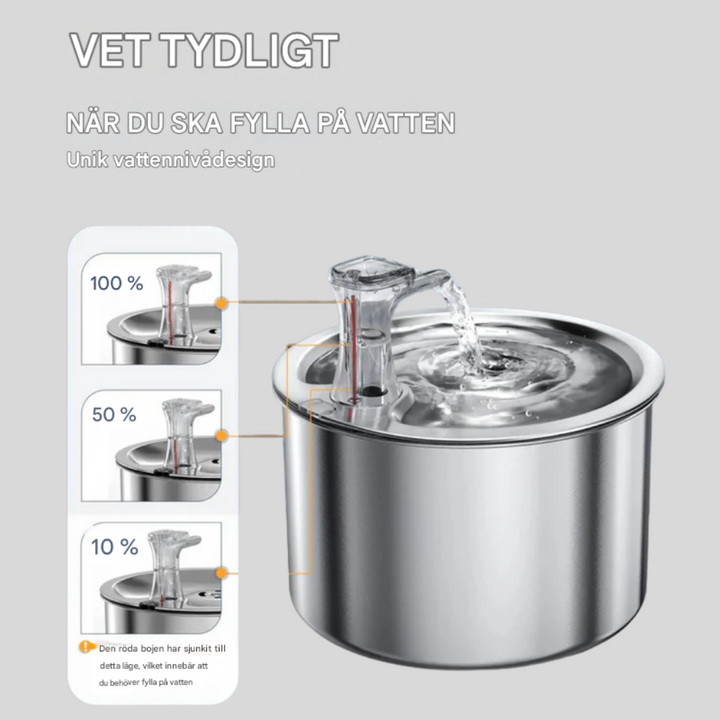 Vattendispenser för kissat ruostumattomasta teräksestä