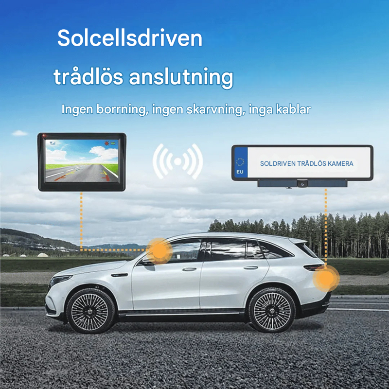 Aurinkokäyttöinen HD-peruutuskamera