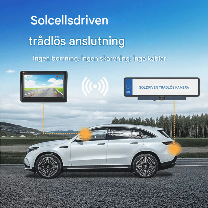 Aurinkokäyttöinen HD-peruutuskamera