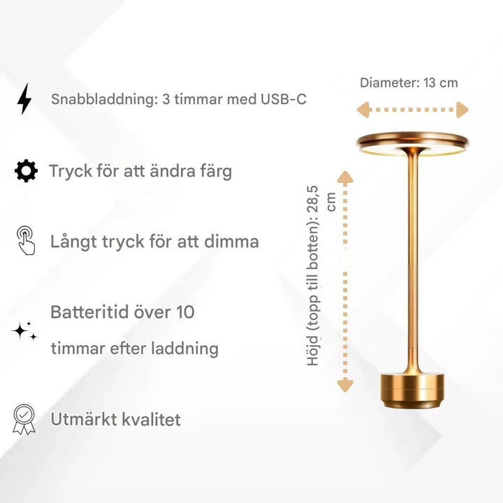 Enkel opladning Trådløs bordlampe