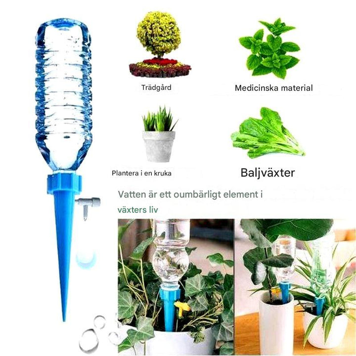 Automatiska bevattningsspikar för växter (12-pack) – Justerbart flöde för trädgården
