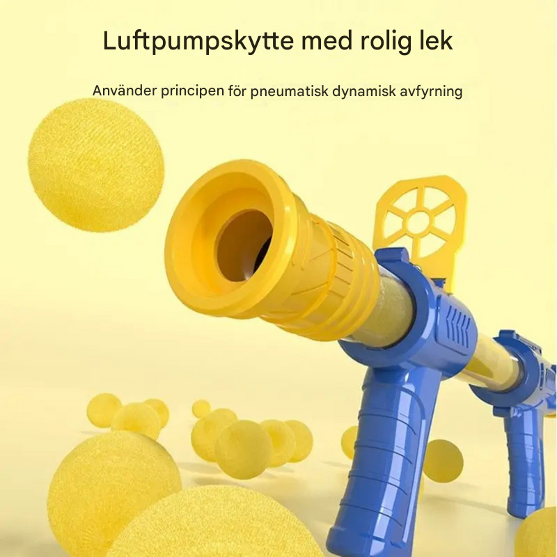 Luftdrivet mjukkulspel med vandrande anka och ljus