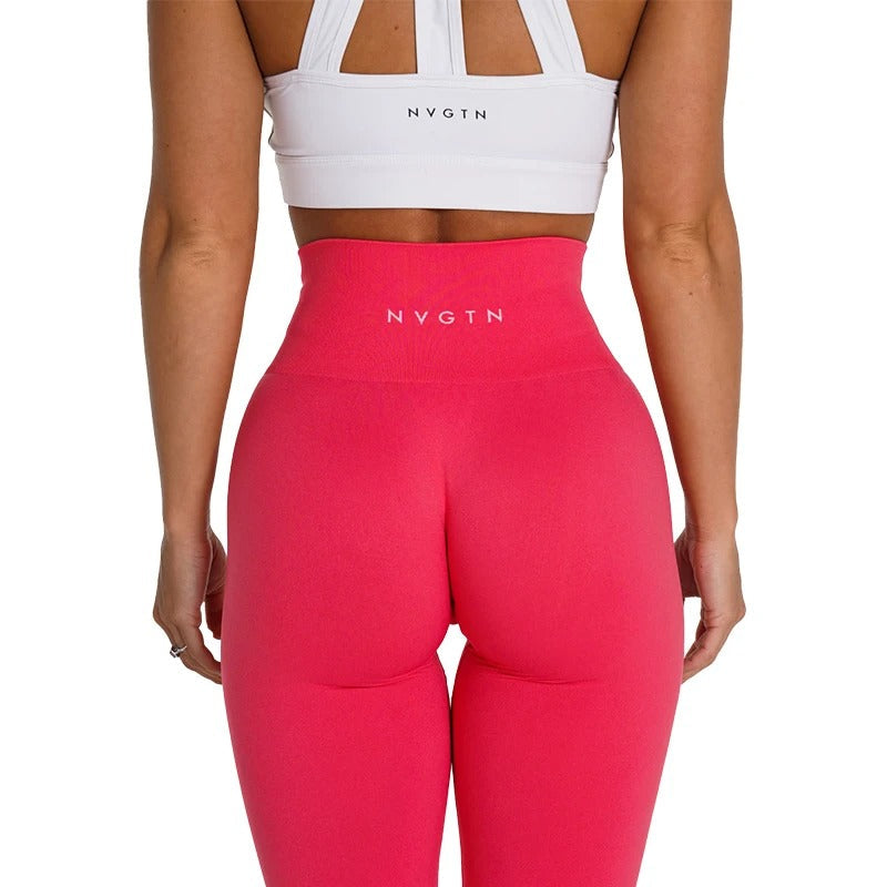 Solid sömlös leggings kvinnor