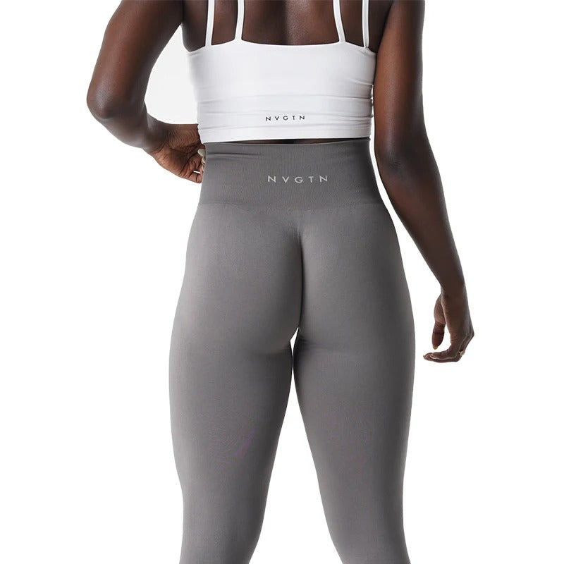 Solid sömlös leggings kvinnor