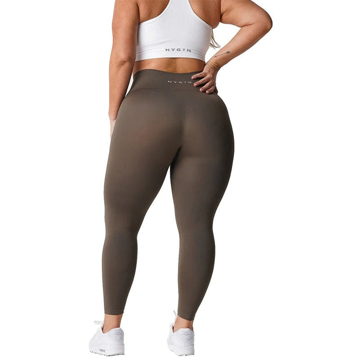 Solid sömlös leggings kvinnor