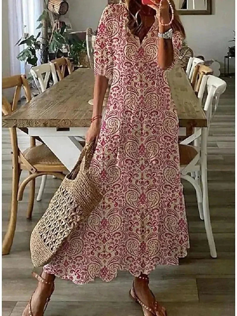 Bohemisk maxiklänning med luftig elegans
