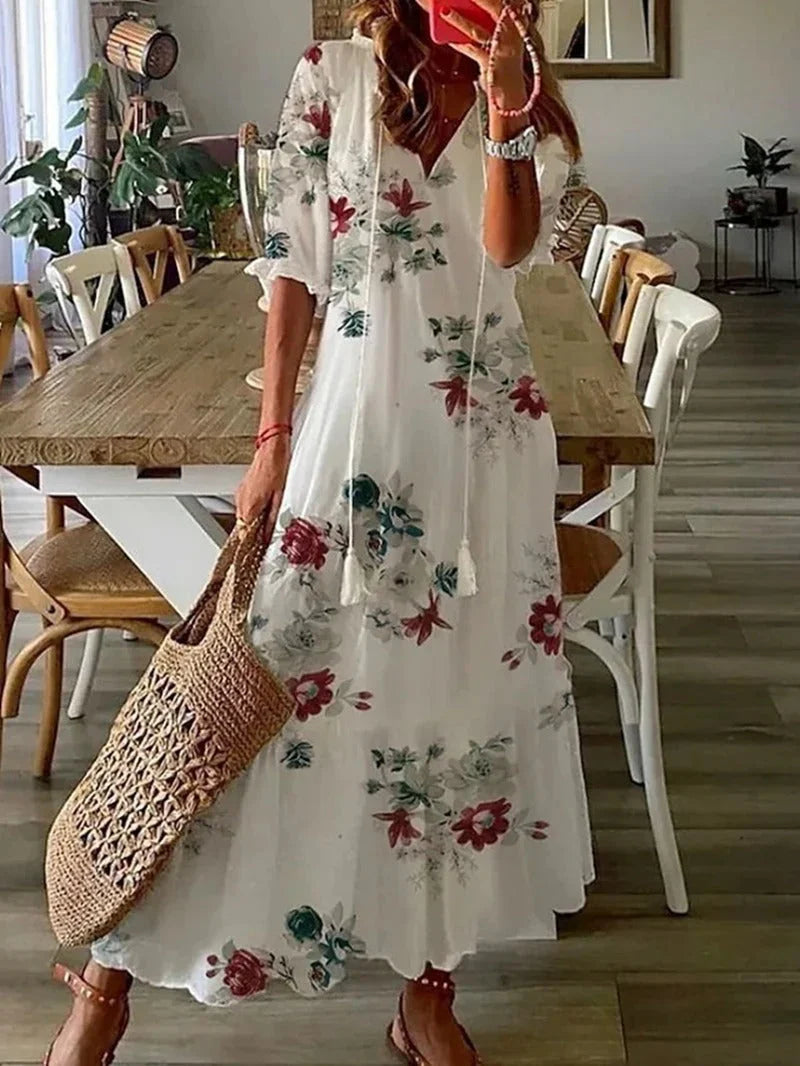Bohemisk maxiklänning med luftig elegans