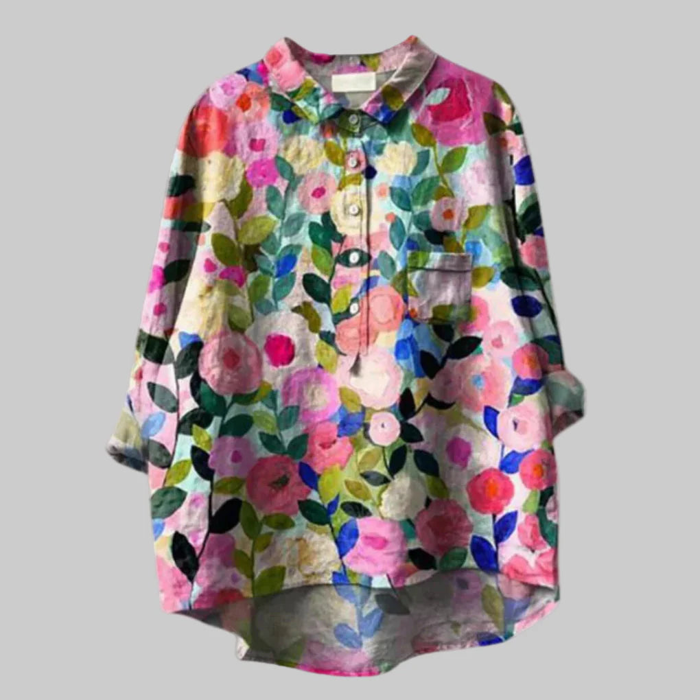 Blomstret bluse for kvinner