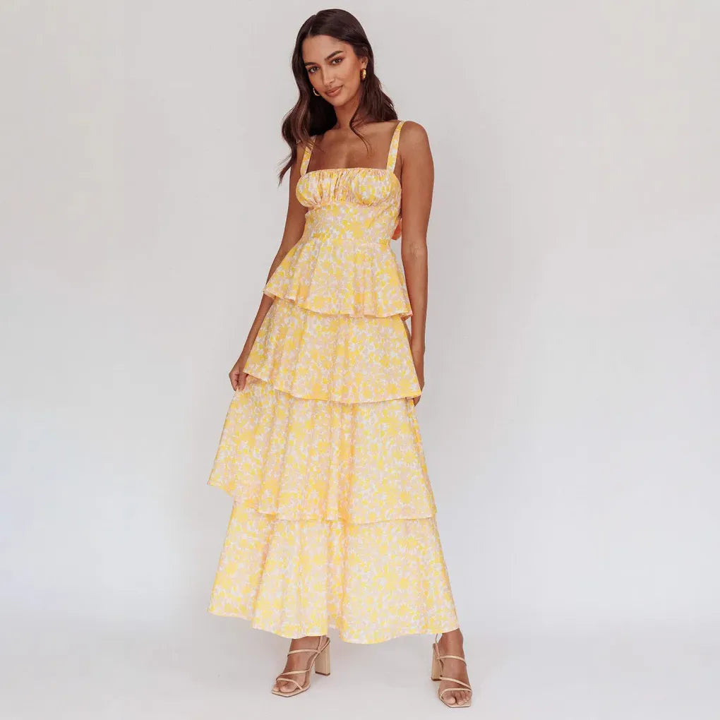 Boho Blomstret Maxikjole