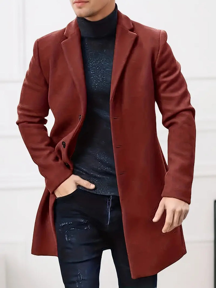 Elegant enkelknäppt trenchcoat