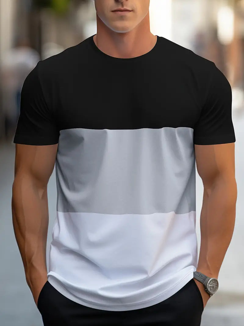 Trendig t-shirt med färgblock Casual street style