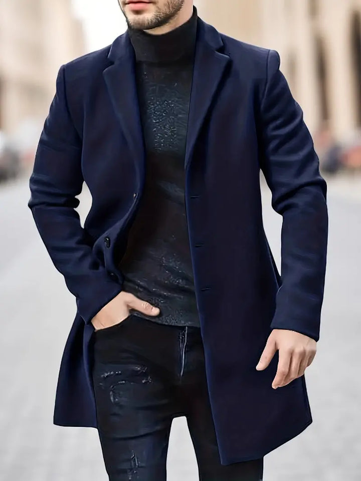 Elegant enkelknäppt trenchcoat