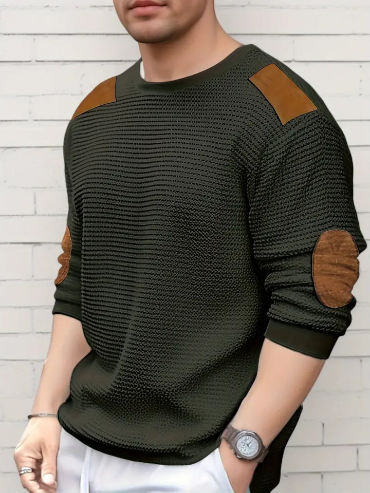 Herbie - Långärmad T-shirt med rund halsringning Avslappnad stil med armbågsdesign