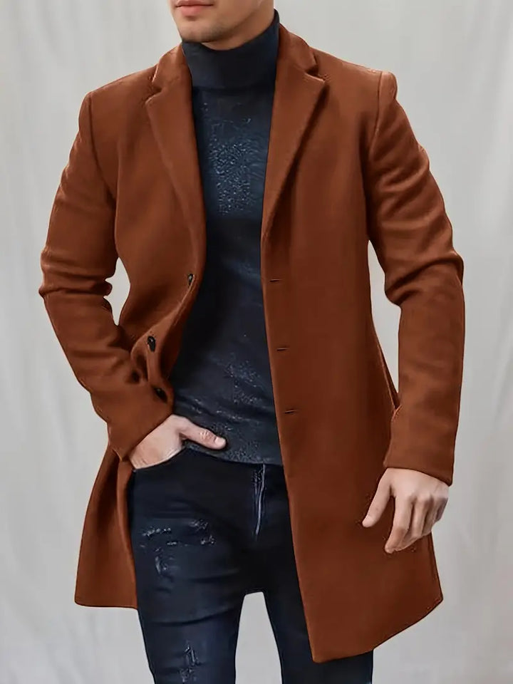 Theo - Halvformell enkelknäppt retro trenchcoat