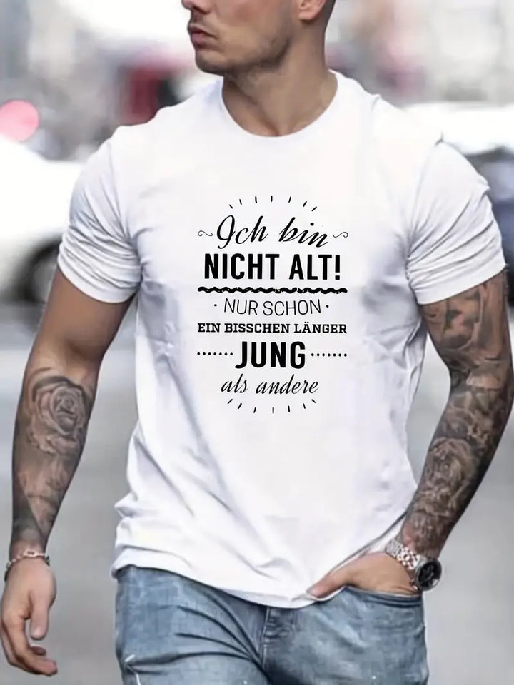 Tysk t-shirt med slogantryck Trendig stil