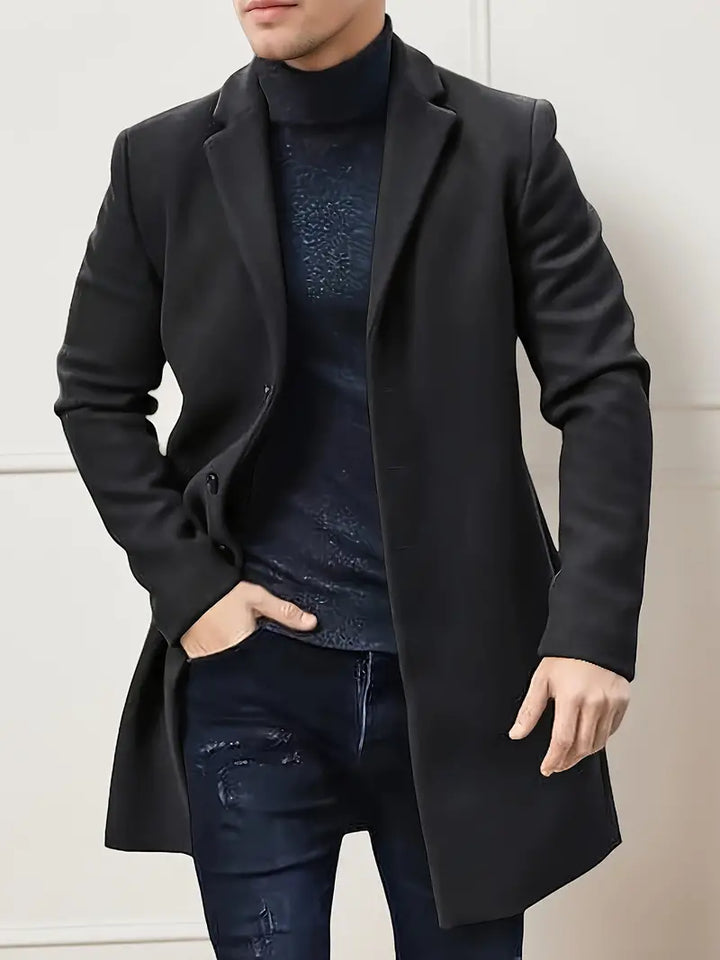 Elegant enkelknäppt trenchcoat