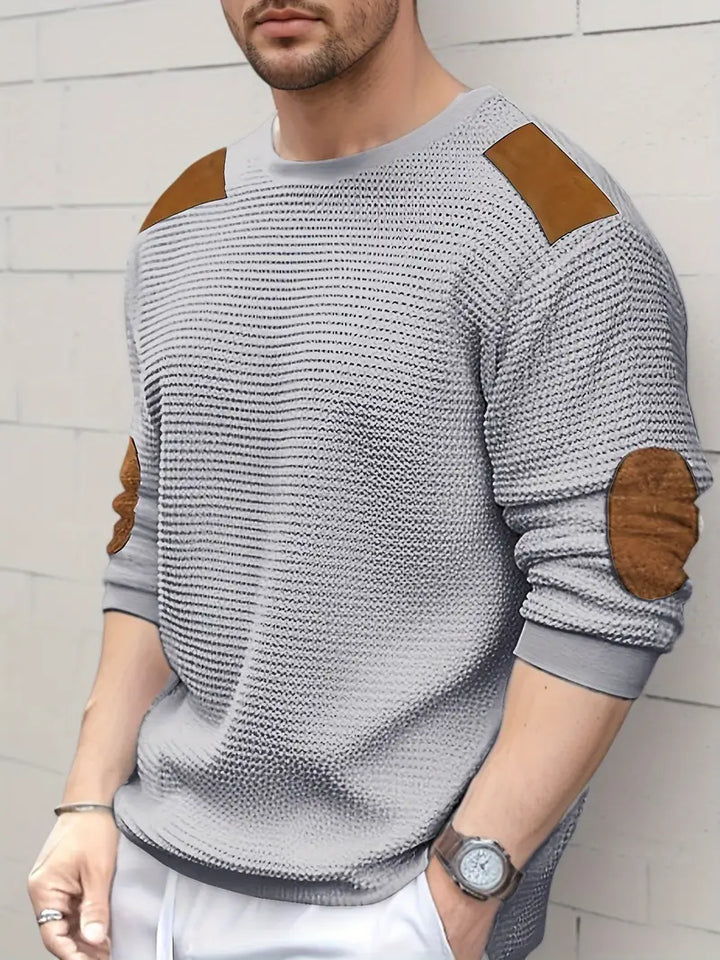 Herbie - Långärmad T-shirt med rund halsringning Avslappnad stil med armbågsdesign
