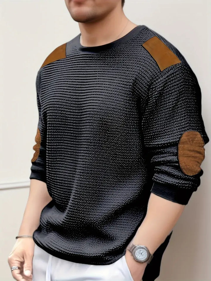 Herbie - Långärmad T-shirt med rund halsringning Avslappnad stil med armbågsdesign