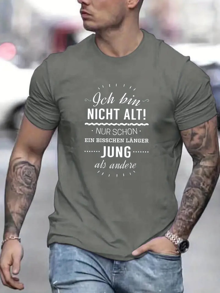 Tysk t-shirt med slogantryck Trendig stil
