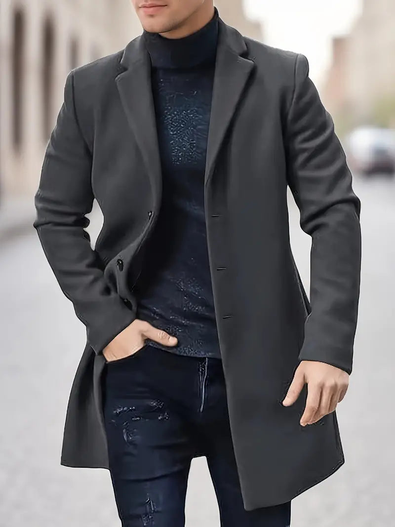 Elegant enkelknäppt trenchcoat