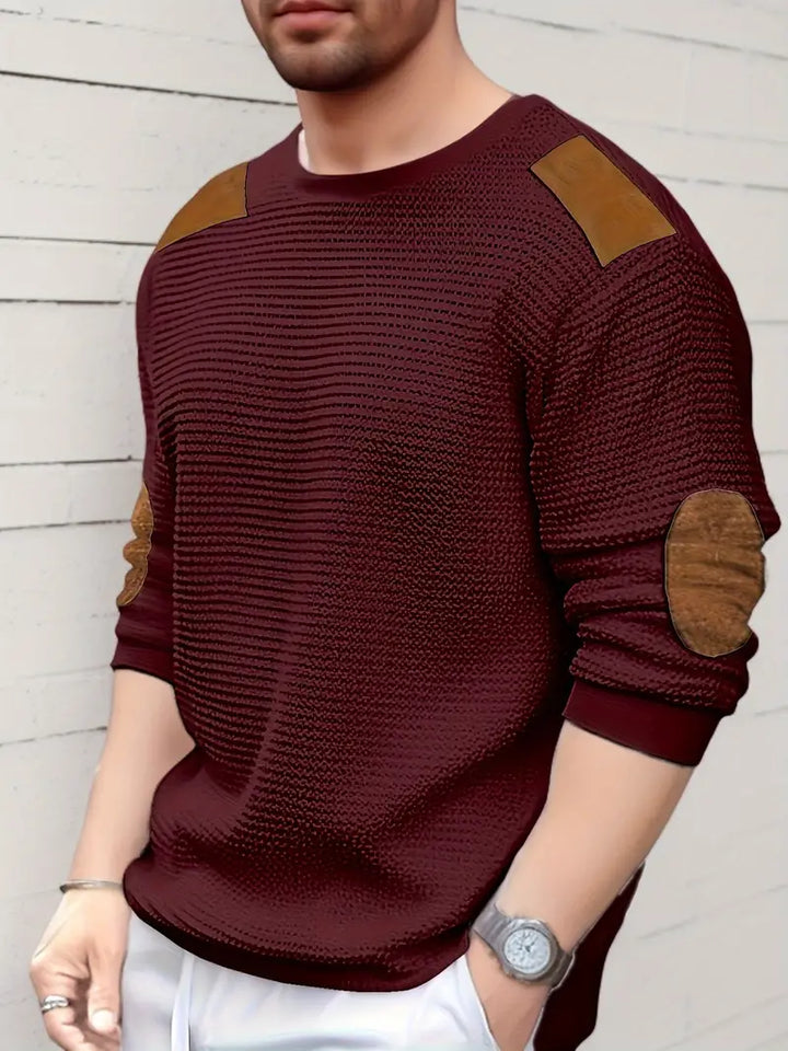 Herbie - Långärmad T-shirt med rund halsringning Avslappnad stil med armbågsdesign