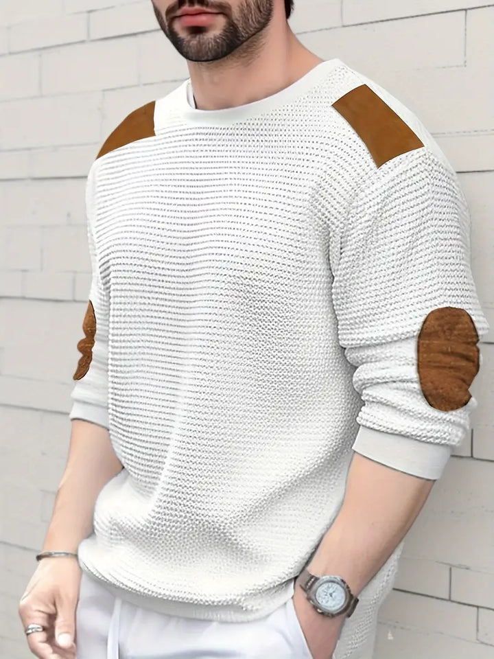 Herbie - Långärmad T-shirt med rund halsringning Avslappnad stil med armbågsdesign