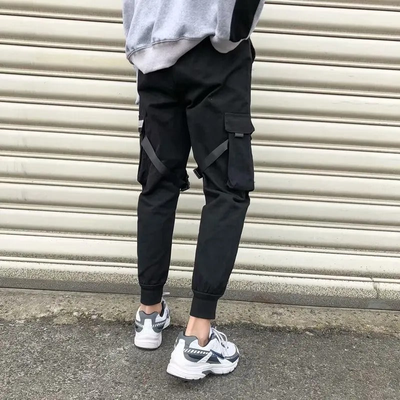 Remmar harem joggers herr cargobyxor streetwear