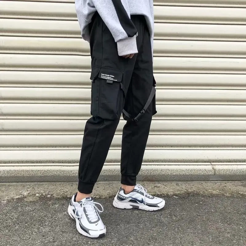 Remmar harem joggers herr cargobyxor streetwear