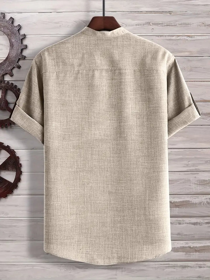 Kortärmad henley med halv knappslå
