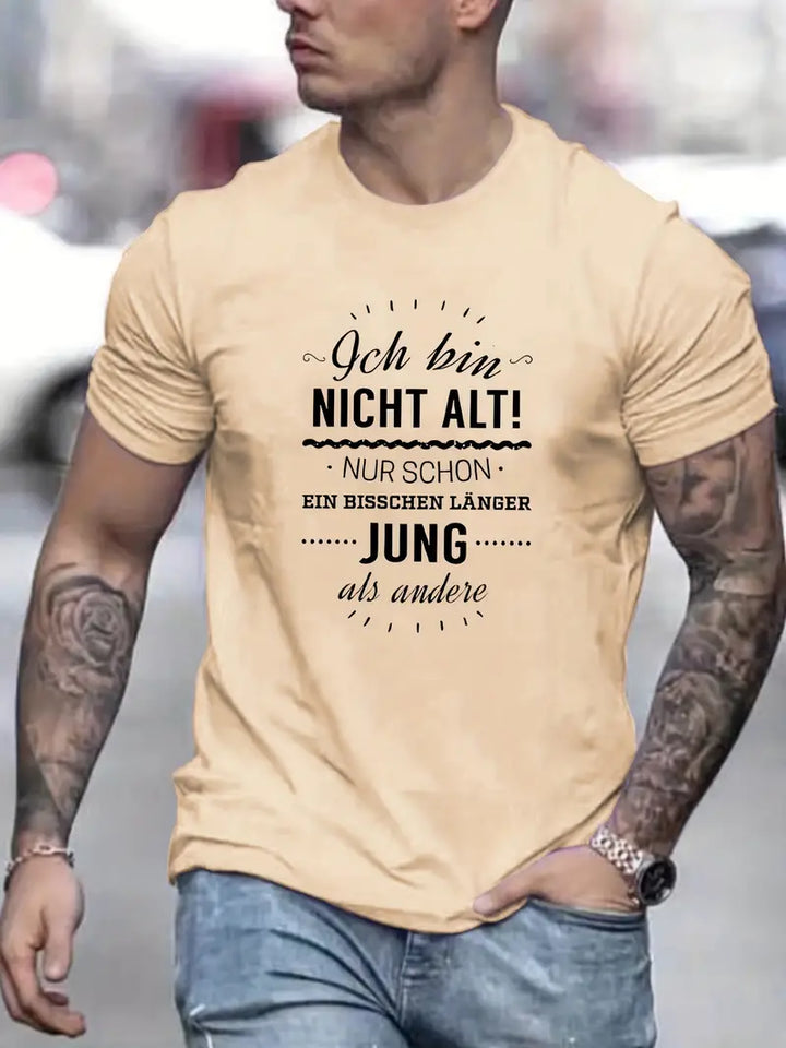 Tysk t-shirt med slogantryck Trendig stil