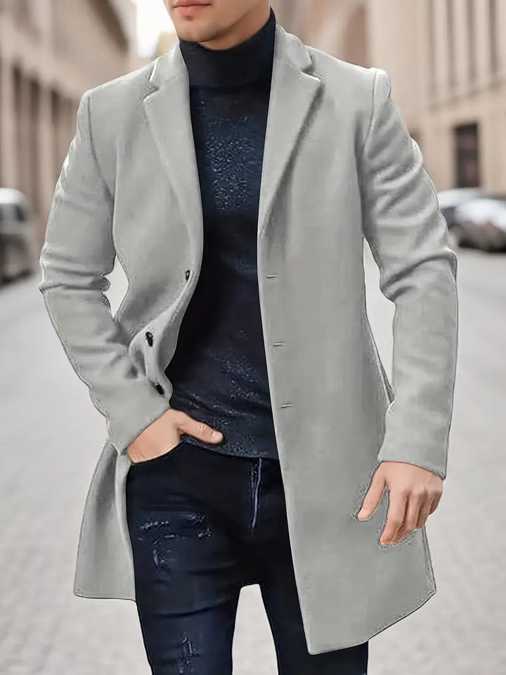 Theo - Halvformell enkelknäppt retro trenchcoat