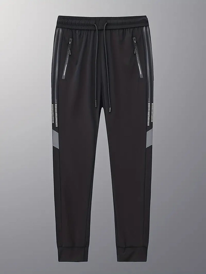 Snabbtorkande blixtlåsficka Casual stretchiga fitnessbyxor