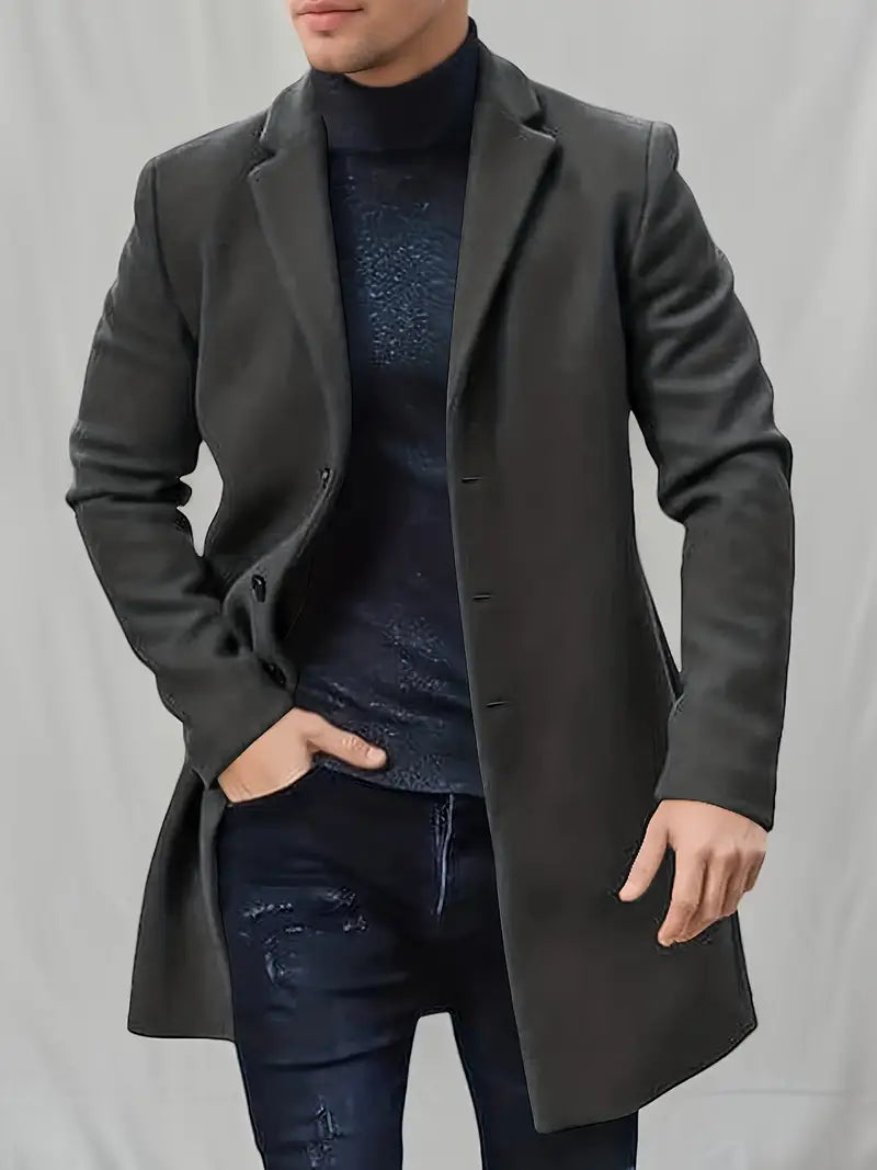 Theo - Halvformell enkelknäppt retro trenchcoat
