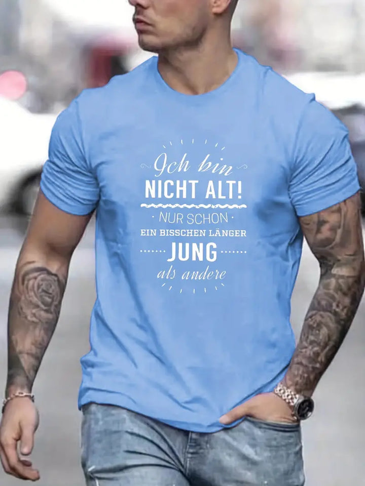 Tysk t-shirt med slogantryck Trendig stil