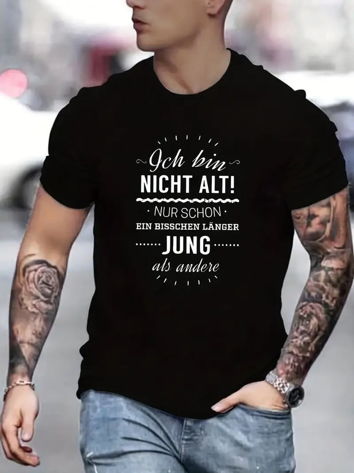 Tysk t-shirt med slogantryck Trendig stil