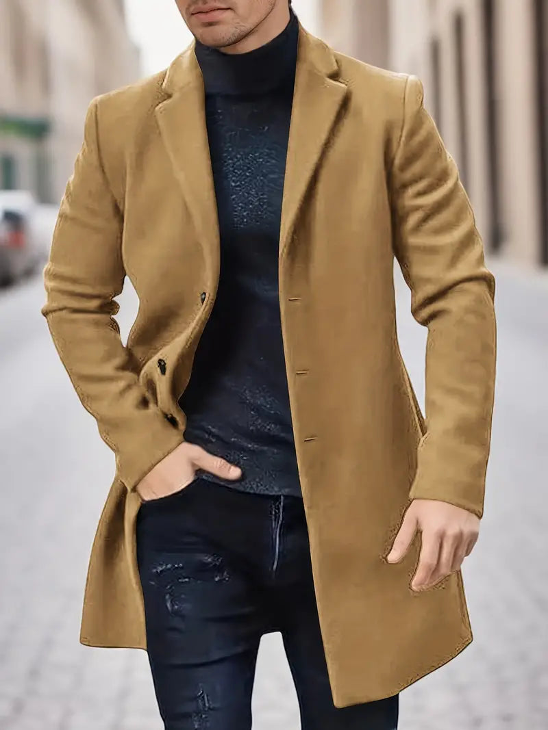 Theo - Halvformell enkelknäppt retro trenchcoat