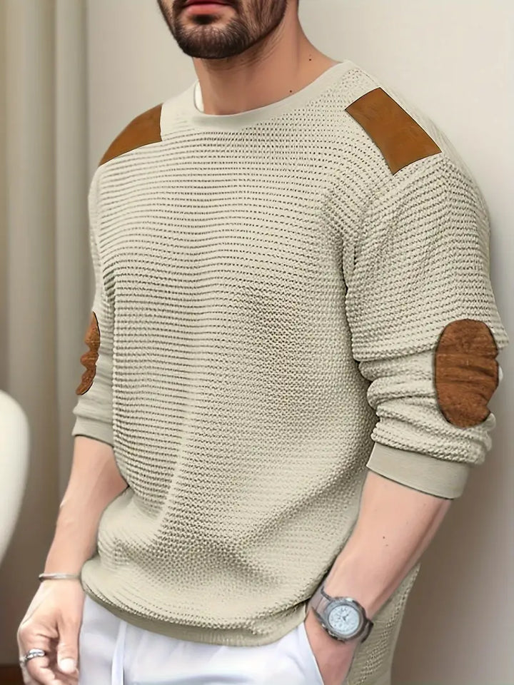 Herbie - Långärmad T-shirt med rund halsringning Avslappnad stil med armbågsdesign
