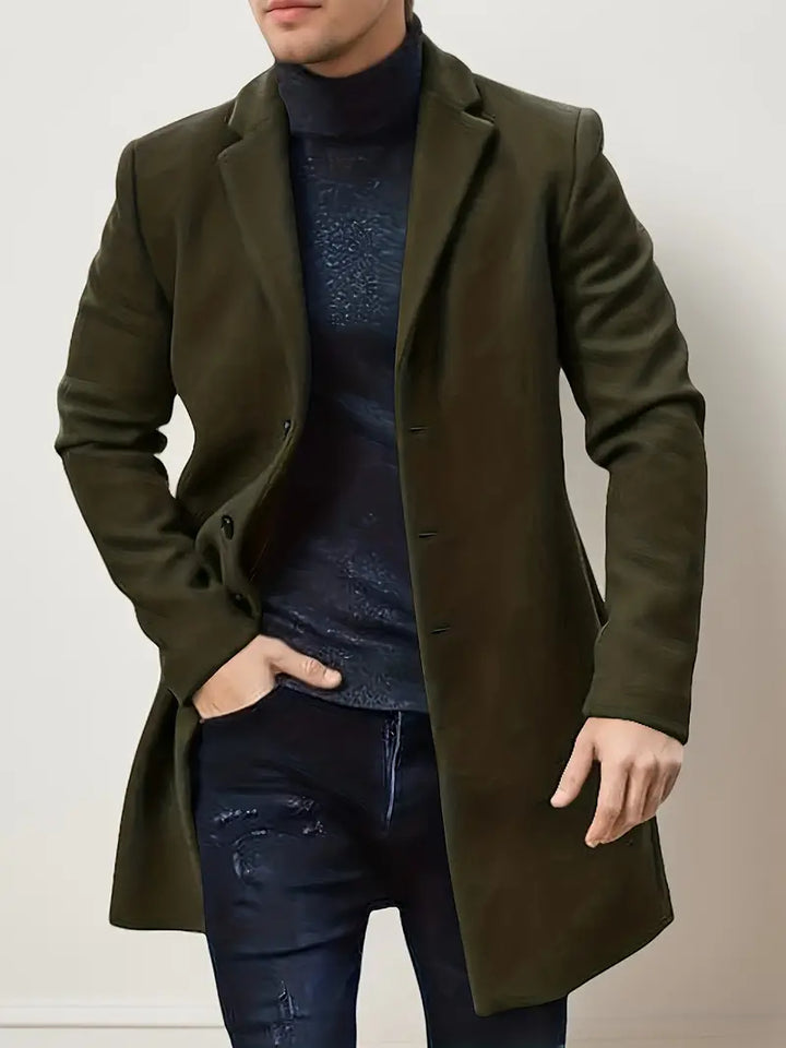 Elegant enkelknäppt trenchcoat