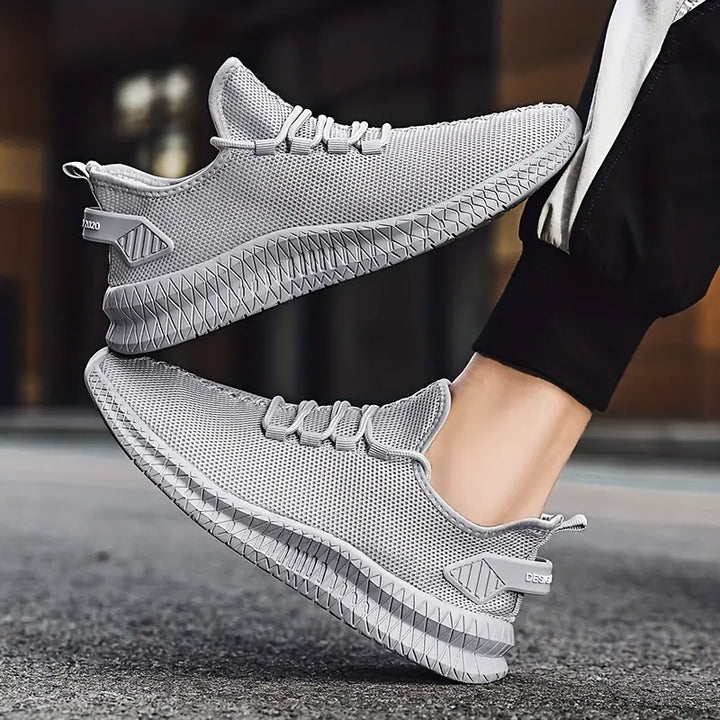 Raynier - Stickade casual-sneakers med snörning för män som andas