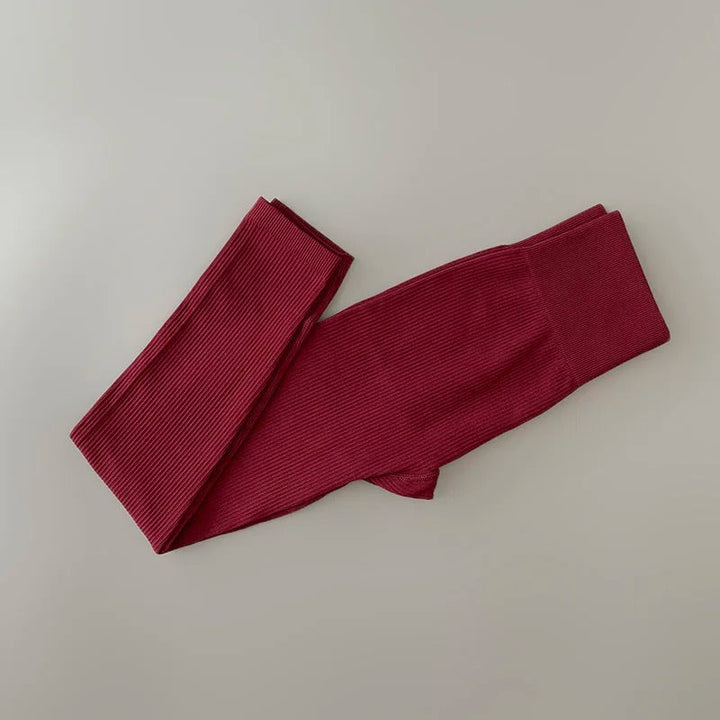 Ribbade yogabyxor med gymleggings med hög midja